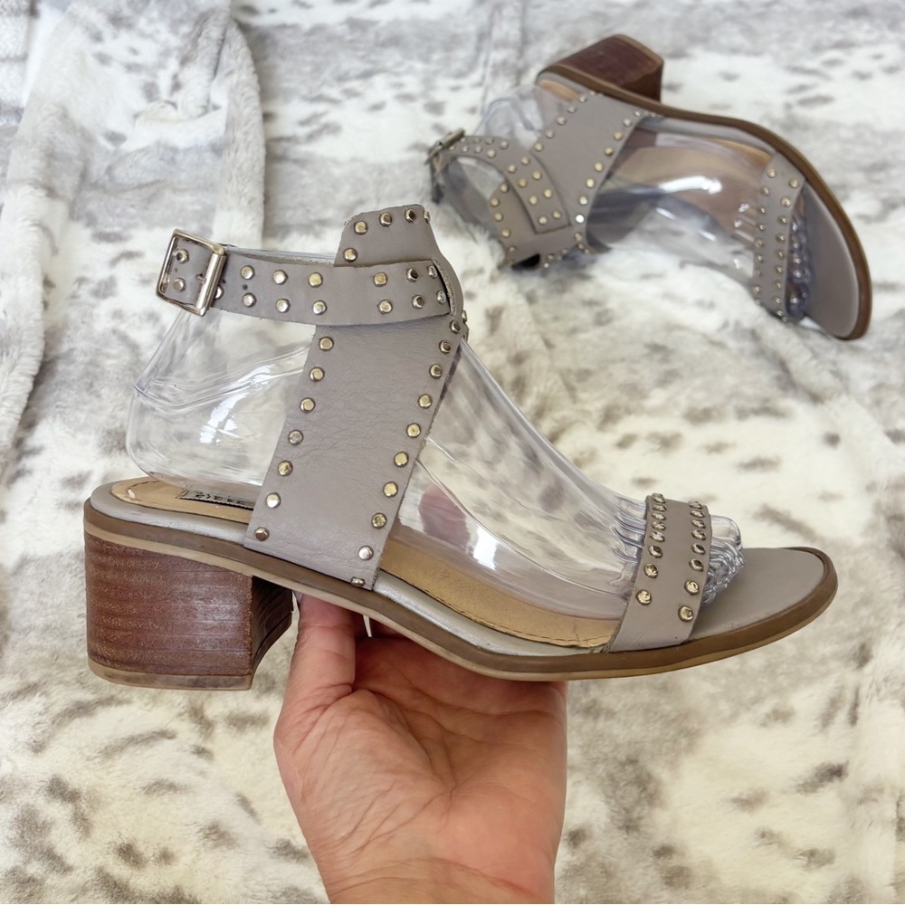 Steve Madden Gila Gray Studded Block Heel Sandals | Size 8.5 - Picture 4 of 14